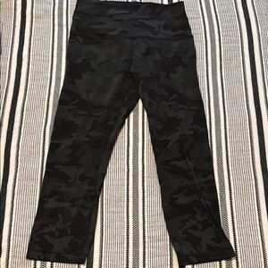 Lululemon Athletica Camo Leggings - Black and Green